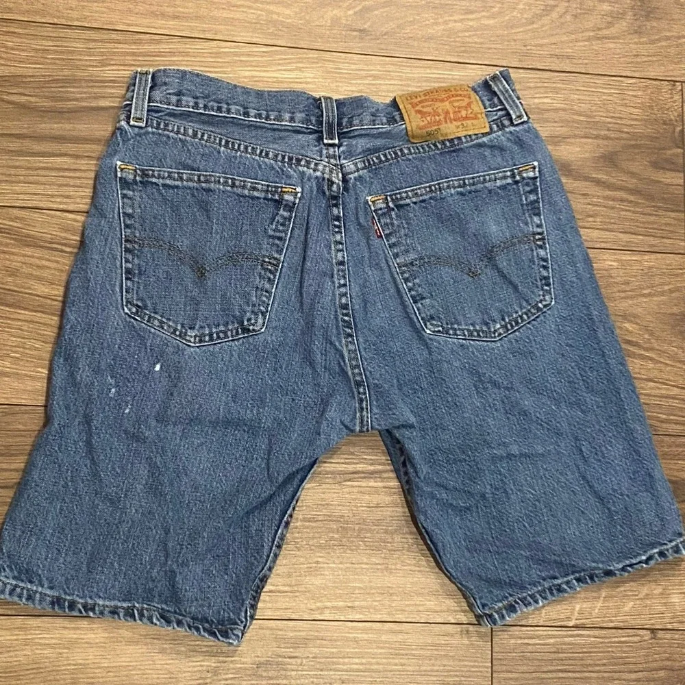 Levi's 505 Mens‎ 32 Dark Wash Denim Jorts Regular Fit 9